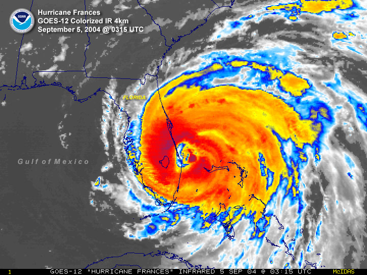 Satellite Images of Tropical Cyclones that affected Florida